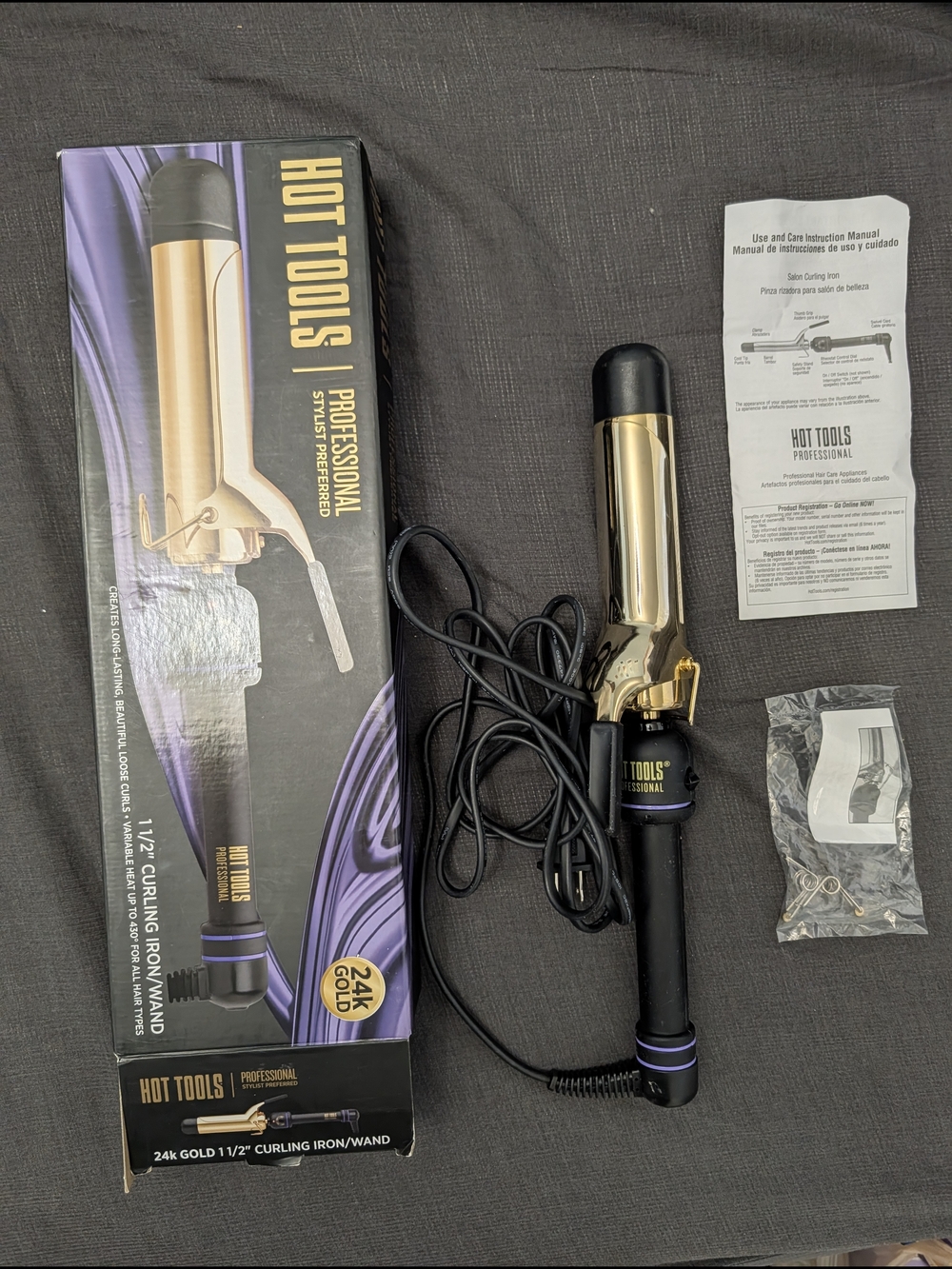Hot Tools 24K Gold 1½" Curling Iron - Gold & Black